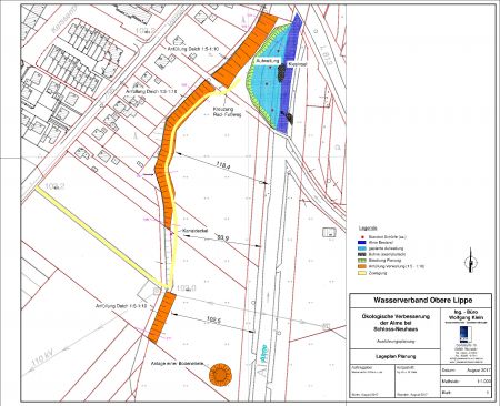 Lageplan Renaturierung Überleitung Pader - Alme